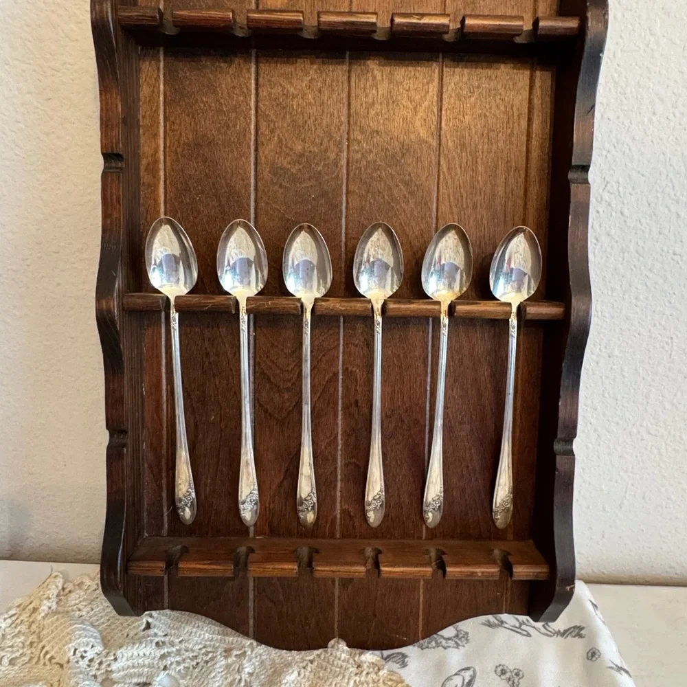 Vintage Wood Spoon Rack